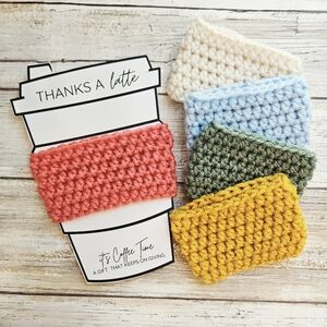 Crochet Coffee Cup Cozies Set Of 5